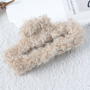 1 pince à cheveux simple, mignonne et unie en fourrure pour femme h5