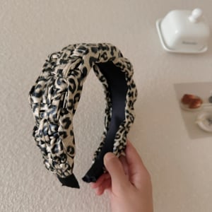 1 bandeau large torsadé à imprimé léopard rétro pour femme h5