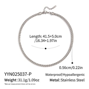 Collier chaîne 1 pièce en acier inoxydable couleur or h5