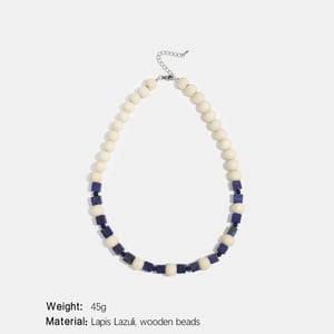 1 Piece Indie Style Stone & Wooden Beaded Necklace h5 