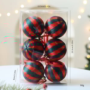 1 Set Christmas Stripe Ball Polyester Party Supplies(1 set=6 pieces) h5 