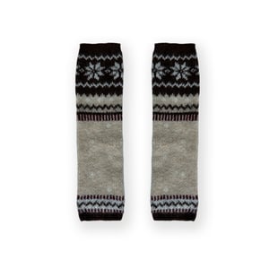 1 par de calentadores de piernas de punto con patrón Fair Isle de mezcla de lana h5 