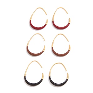 1 Pair Classic Mixed Color Oval Stainless Steel Women's Hoop Earrings h5 Picture8