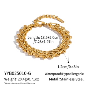 Ensemble de colliers décontractés en acier inoxydable couleur or h5