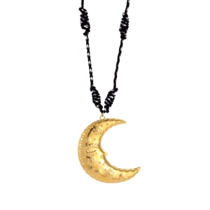 Collar con colgante clásico de luna de acero inoxidable para mujer, 1 pieza h5 Imagen6