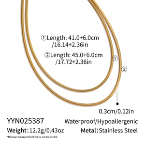 Collier à plusieurs rangs en acier inoxydable doré (1 pièce) h5