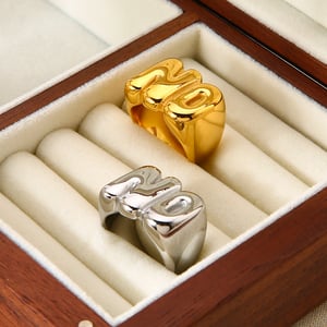 1-teiliger Buchstabenring aus Edelstahl in Goldfarbe h5 Bild3