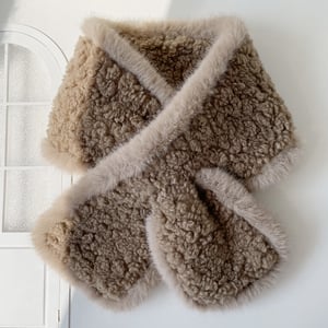 1 Piece Cute Mixed Color Rayon Plush Winter Scarf h5