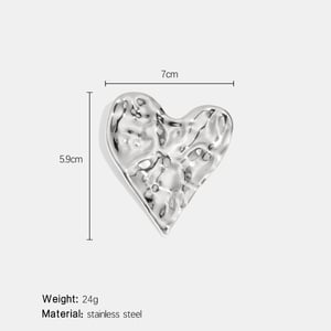 Broche en acier inoxydable doré en forme de cœur et marteau (1 pièce) h5 Image2