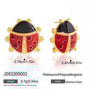 Vivid Ladybird Stainless Steel Gold Color Women's Jewelry Sets h5 Picture2