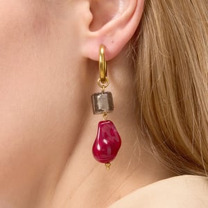 1 Pair Vintage Droplet Stainless Steel Gold Color Acrylic Women's Drop Earrings h5 Picture4