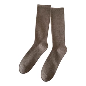 1 Pair Simple Long Solid Colored Pure Cotton Women's Mid-Calf Socks h5 Picture3