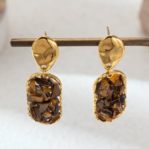 Natural Stone Stainless Steel Gold Color Necklaces Set h5 Picture4