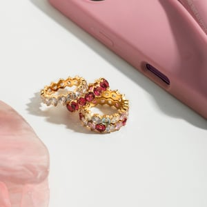 1 Piece Shinning Circle Stainless Steel Gold Color Zircon Women's Gemstone Rings h5 Picture4