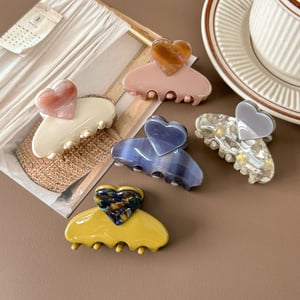 1 Piece Designable Heart Acetate Women's Hair Clips h5 Picture2