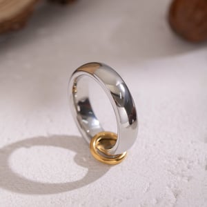 Bague minimaliste en acier inoxydable multicolore (1 pièce) h5 Image2