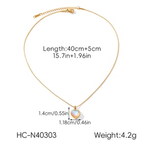 1 Piece Heart Stainless Steel Gold Color Pendant Necklace h5 Picture2