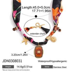 1 Piece Luxurious Devil's Eye Stainless Steel Gold Color Natural Stone Women's Pendant Necklaces h5 Picture2