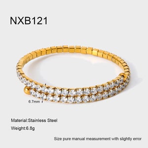 1 Stück luxuriöses Armband aus Edelstahl in Goldfarbe mit Zirkonia h5 