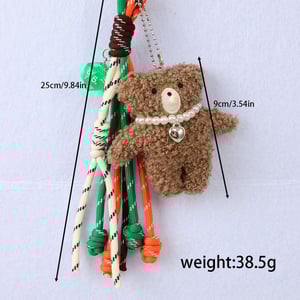 1 Piece Cute Furry Little Bear Women's Bag Charms h5