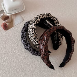 1 bandeau large torsadé à imprimé léopard rétro pour femme h5 Image3