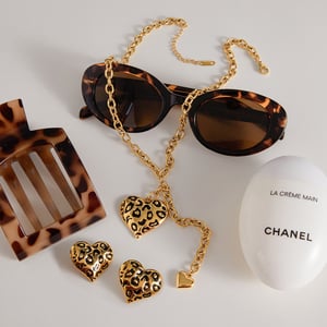 Sexy Leopard Print Stainless Steel Gold Color Women's Jewelry Sets h5 Picture5