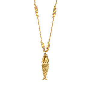 Collar con colgante de concha de mar de vacaciones de acero inoxidable color dorado para mujer, 1 pieza h5 Imagen2