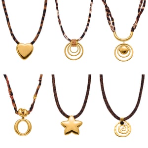 1 Piece Retro Thread Stainless Steel Gold Color Women's Pendant Necklaces h5 Picture5