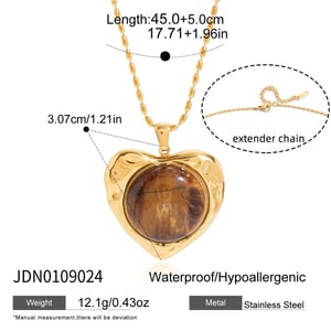 Parures de bijoux classiques en acier inoxydable couleur or et pierre naturelle pour femme h5 Image2