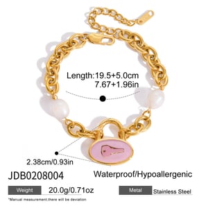 1 Piece Cute Key Stainless Steel Gold Color Women's Charm Bracelets h5 Picture2