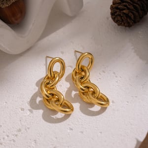 Boucles d&#39;oreilles pendantes en acier inoxydable (1 paire) h5 Image2