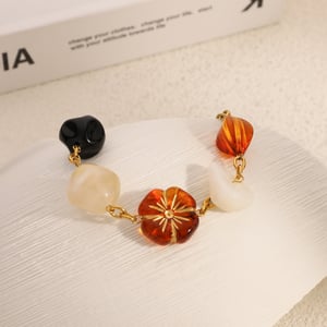 1 bracelet chaîne rétro en acier inoxydable pour femme avec motif floral h5 Image3