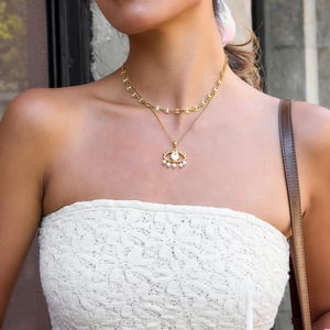 1 Piece Ornate Devil's Eye Stainless Steel Gold Color Women's Pendant Necklaces h5 Picture4