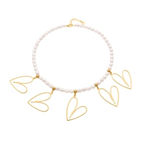 1 Piece Elegant Heart Hollowed-out Stainless Steel Gold Color Women's Pendant Necklaces h5