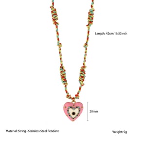 1 collar con colgante de corazón romántico de acero inoxidable para mujer h5 
