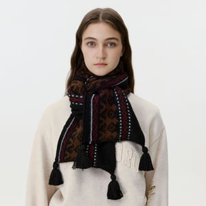 1 Piece Vintage Fair Isle Wool Women's Winter Scarves h5