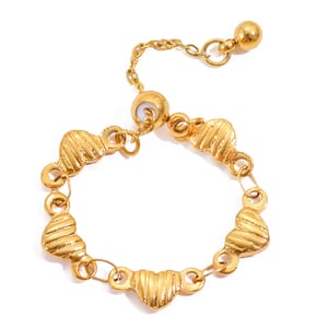 1 Piece Cute Heart Stainless Steel Gold Color Statement Rings h5