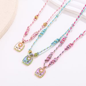1 collar con colgante de acero inoxidable con diseño de flor dulce para mujer h5 Imagen4