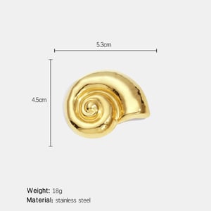 Broche en acier inoxydable doré en forme de coquillage (1 pièce) h5 Image2