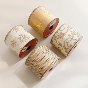 1 Piece Christmas Gold Stamp Velvet Ribbon Party Supplies h5 Picture3