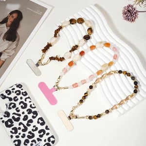 1 Stück klassische Perlen Natursteine Acryl-Telefonkette h5 Bild4