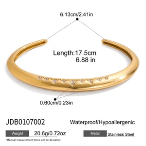 1 Piece Sleek Triangle Stainless Steel Gold Color Women's Cuff Bracelets h5 Picture2