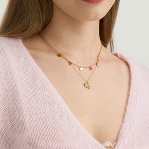 Collier avec pendentif en forme de fleur exquise en acier inoxydable pour femme, 1 pièce h5 Image4