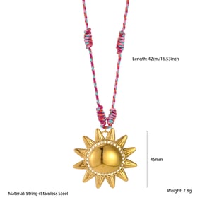 1 collar colgante de acero inoxidable con diseño de sol delicado para mujer h5 Imagen2
