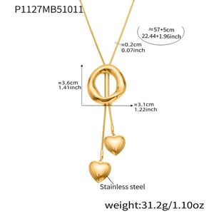 1 Piece Minimalist Circle Stainless Steel Gold Color Women's Pendant Necklaces h5 Picture2