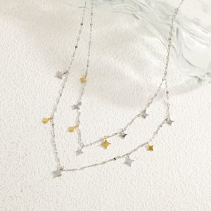 1 Piece  Star  Mixed Gold Color And Silver Colors  Women's Chain Necklaces h5 Picture2