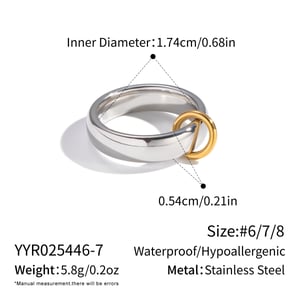 Bague minimaliste en acier inoxydable multicolore (1 pièce) h5