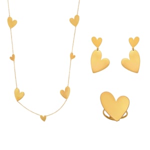 Klassieke hartvormige, effenkleurige ketting van titaniumstaal voor dames h5 Afbeelding8