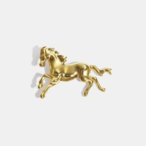Broche en acier inoxydable doré en forme de cheval (1 pièce) h5 Image3