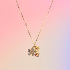 Collier avec pendentif en forme de fleur exquise en acier inoxydable pour femme, 1 pièce h5 Image3